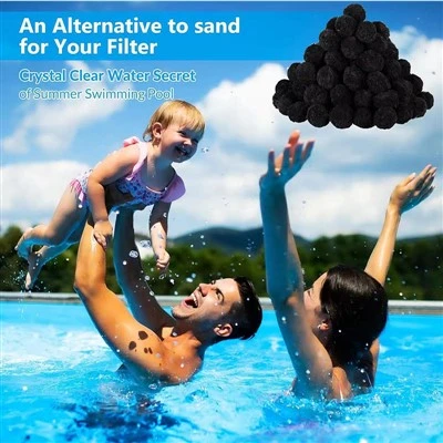 4.6 Lbs Havuz Filtre Topları Yeniden Kullanılabilir Kum Filtre Ortamı Siyah Filtre Topları Yüzme Havuzu Filtre Pompası Akvaryum