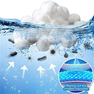 Toplar Filtre Ortamı Havuz Filtresi Topu Geri Yıkama 700g %100 Polyester Filtre Topları Elyaf